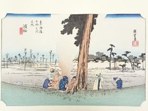 歌川広重　東海道五十三次　濱松　手摺浮世絵版画